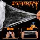 3 x Land Guard 1000 sqft Spider Web, Bonus with 50 Artificial Spiders, Fabric Spider Webbing, Cobweb Halloween Decor for Indoor and Outdoor Party Supplies