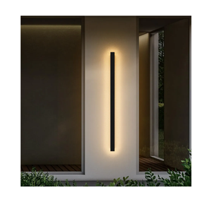 Lundwa 56.3inch Long Outdoor LED Wall Light 45W Black Warm White Porch Light Acrylic Waterproof IP65 Exterior Wall Light Fixture for House Patio Porch Courtyard