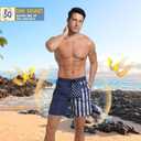 Men's Swim Trunks with Compresssion Liner 7" Swimwear Board Shorts 2-in-1 Bathing Suits with Zipper Pockets (XXL)