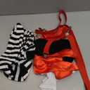 5 Pcs Mime Artist Costume Accessories Set Women French Mime Cosplay Outfit Includes Black Beret Red Suspender Scarf White Gloves and Black White Stripe Socks for Halloween Theme Party Dress up Decor