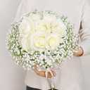 MARTINE MALL Babys Breath Artificial Flowers, 15 PCS White Baby Breath Flowers Artificial Bulk, Fake Babys Breath Gypsophila Real Touch Faux Babys Breath for Wedding Floral Arrangement Home Decor