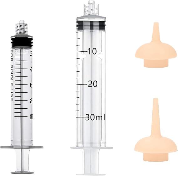Pet Feeding Syringe with Nipple, Silicone Feeding Tools for Kitten Puppy Feeding Syringe for Newborn Cat Dog Small Animals Rabbits (10ml+30ml)