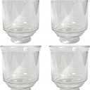 HonoDing Ceiling Lamp Replacement Shade Set of 4, Glass Ceiling Fan Light Covers, Clear Glass Lamp Shade for Ceilings Fan Light Chandelier Wall Sconce, Easy to Install (Transparent)