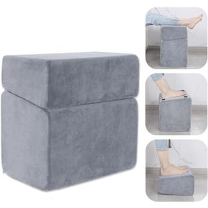 ROYALAY Adjustable Foot Rest Under Desk for Office, High-Density Foam Foot Rest with 3 Adjustable Heights, Ergonomic Footrest with Washable Cover for Home, Airplane, Travel(17 * 11 * 17in, Gray) (G
