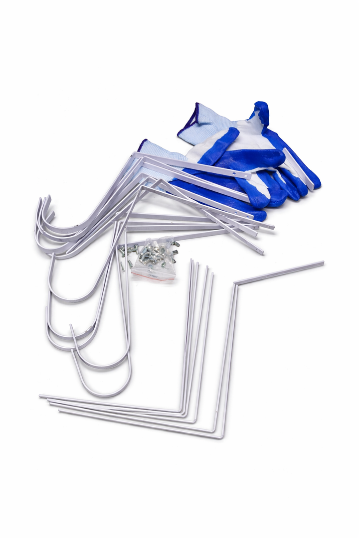 Heavy-Duty Multi-Purpose Garage Storage Hook Set with Work Gloves (White, 20 Pack)