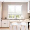 DEZ FURNISHINGS Cordless 2" Faux Wood Blind, 25.5" W x 48" H, White