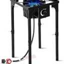 Propane Camping Stove, 130000 BTU Single Burner Outdoor Propane Stove, High Pressure Propane Gas Cooker with Detachable Legs, 30 PSI Regulator