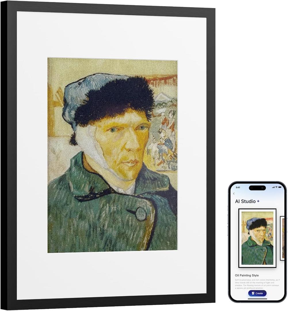 SwitchBot AI Art Frame 13.3'', Electronic Ink Picture Frame, Wireless Digital Photo Frame, Long Battery Life, Alexa Compatible, Wall Decoration, Home Dcor, AI-Generated Art, Gift for Art Lovers