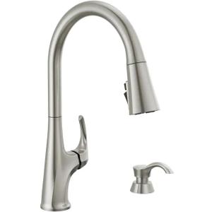 Delta 106557 Hyde Single-Handle Pull Down Sprayer Kitchen Faucet with ShieldSpray Technology in Spotshield Stainless