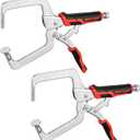 MAXPOWER 12.5-Inch Pocket Hole Clamp, 2 Pack Right Angle Clamp for Woodworking and Pocket Hole Joinery