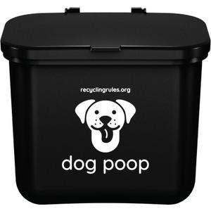 Small Hanging Wastebasket for Dog Poop in Black for Smaller Dogs (< 25 lbs.)