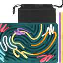 ddLUCK Sensory Activity Board, Silicone Fidget Toy for Stress Relief, Calming, Focus, ADHD and Autism, 6 Colors Sensory Toys Game Controller for Kids 2+ & Adults with 20 Strings, 6.69 Inches
