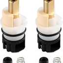 2 Pack RP25513 Faucet Stem Replacement, Compatible with Delta Two Handle Faucet and RP24096 Faucet Cartridge Repair Kit, with RP24097 Turn Stop 1/4 and 2  RP4993 Seat and Spring (2)