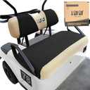 10L0L Golf Cart Seat Covers for EZGO TXT RXV & Club Car DS 2000-up, Breathable Air Mesh Fabric Washable - Black Beige