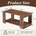 Coffee Table for Living Room, 39" 2-Tier Wood Table with Storage, Modern Rectangle Center Table, Small Space Home Furniture,Easy Assembly