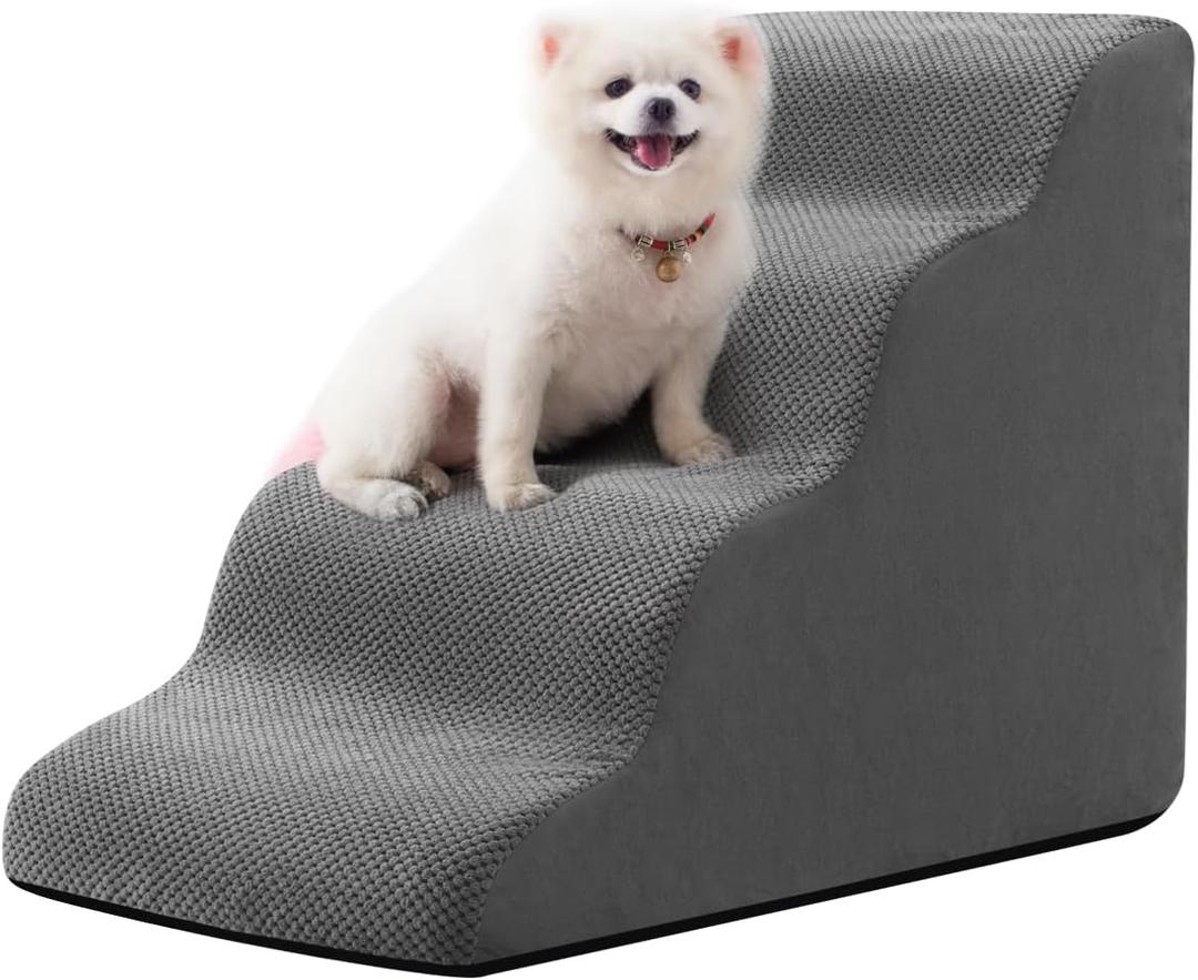 Dog Stairs and Ramp for High Beds 20.9" H, 4-Step Pet Steps for Small Dogs and Cats, Stairs for Dogs to get on Bed with Non-Slip Bottom,Indoor Pet Steps,Comfort,Durable