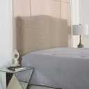 Soft Stretch Bed Headboard Slipcover, Solid Color Dustproof Bed Head Protector Cover for Full Queen King Size Bedroom Decoration (Tan, King headboard Length(74.5-82))