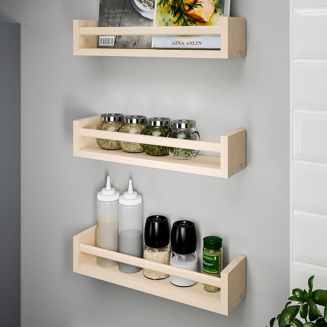 Floating Shelves, Wall Mounted Nursery Shelf-Wood Bookshelf Wall Shelves for Kitchen Spice Rack Bedroom and Living Room Baby Nursery Decor