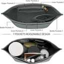 Felt Purse Organizer Insert for Longchamp Le Pliage M Handbag Insert (Light Grey, Medium)