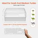 AZV Turtle Tank Starter Habitat Kit,Complete Aquatic Terrarium Enclosure with Filter,Basking Platform with Hideout,Multi-Function Area,Drainage,Plants and Lamps,Perfect for Red Eared Slider Aquarium