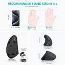 Ergonomic Mouse, LEKVEY Vertical Wireless Mouse - Rechargeable 2.4G Optical Vertical Mice : 3 Adjustable DPI 800/1200/1600 Levels 6 Buttons, for Laptop, Mac, PC, Computer, Desktop, Notebook etc, Black