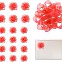 Red 18 Pcs Gift Bows Assortment - Mini Gift Bows for Decorate Wrap Gift Flower Packaging, Birthday Christmas, Graduation, Wedding Gift Decorations 2 Size 3 inch/7.6cm 2.2 inch/5.6cm