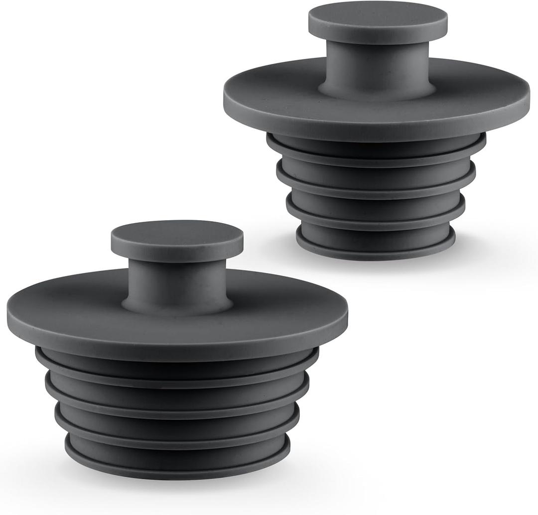 Bathtub Stopper 2pcs Sink Stopper Tub Plug Bathroom Shower Drain Plug Silicone Bathtub Drain Plug Tub Drain Stopper Washbasin Stopper (large+small, Black)