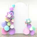 Babenest 5ft White Wedding Arch, Spandex Fitted Arch Backdrop for Photography, Round Top Chiara Stand Cover for Party Ceremony Birthday Baby Shower Anniversary Decoration