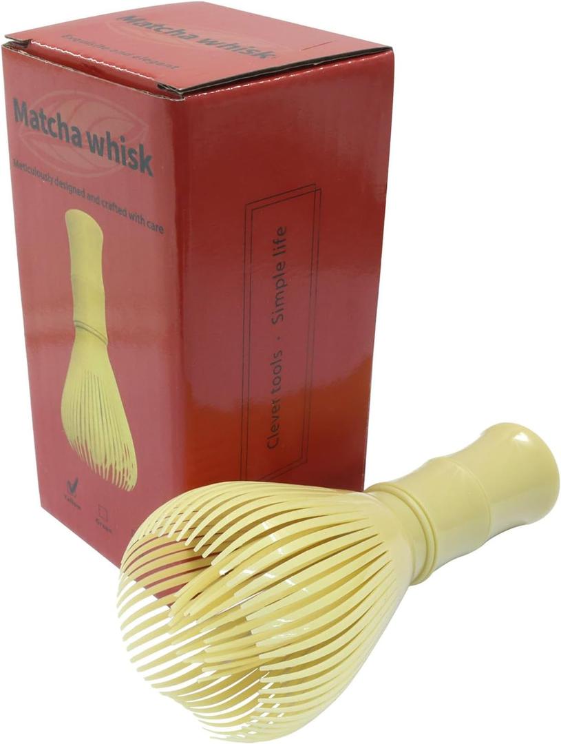 1Pcs Yellow Resin Matcha Whisk, Traditional Japanese Chasen Brush Gifts for Tea Lovers Reusable Matcha Whisk, Authentic Tea Preparation for Matcha Green Tea Powder/Tea Enthusiasts