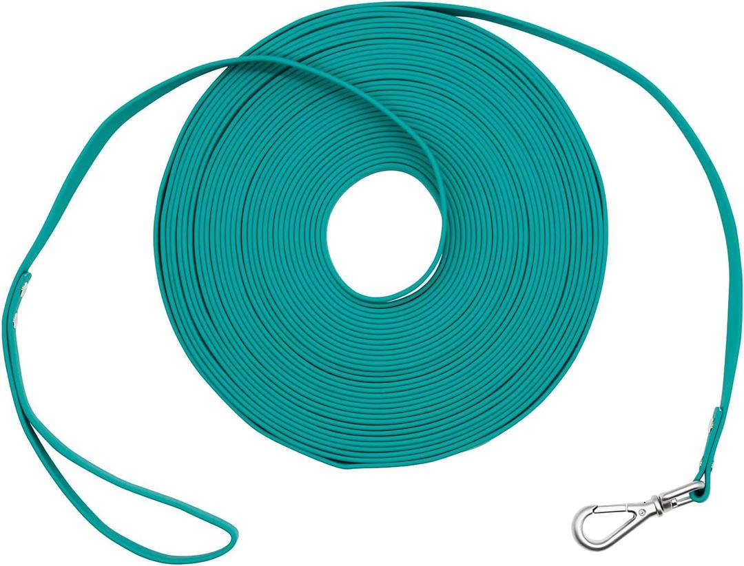 Long Dog Leash Waterproof Recall Training Lead Outdoor Long Line Great for Training, Beach, Play, Camping, or Backyard (16ft, Emerald Green)
