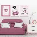 3Pcs Framed Pink Disco Canvas Wall Art, 16x24 In