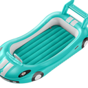 QPAU Blow up Inflatable Toddler Travel Bed with Sides, Toddler Air Mattress for Camping, Traveling, Hotel, or Home Use, Hand Pump Included (Cyan)