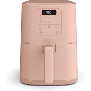 bella 4Qt Slim Air Fryer, Fits-anywhere Kitchenware, EverGood Ceramic Nonstick Coating, Adjustable Temperature, 6 Preset Cooking Options, 60 Min Auto Shutoff w Audible Tone, 3.3lb Capacity, Blossom