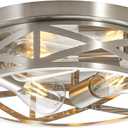 13-inch Brushed Nickel Flush Mount Ceiling Light Fixtures,3-Light Modern Hallway Light Fixtures Ceiling, Brushed Nickel Light Fixture Ceiling Mount for Farmhouse, Kitchen, Bedroom, 1 Pack