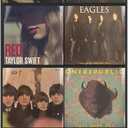 ALSLEA Vinyl Record Display Rack - 8 Pocket Clear Window Organizer for 12" LP Covers, Oxford Fabric with Black Border, Professional Wall Mount