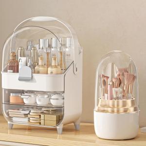 Makeup Organizer, Skincare Holder Bathroom Counter Organizer, Storage Box Cosmetic Display Cases, Teen Girl Gifts Trendy Stuff Make up Organizers for Vanity, Dresser, Countertop (Silver)