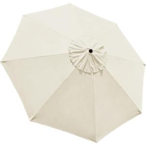 EliteShade USA 9FT Patio Umbrella Replacement Covers 8 Ribs Market Umbrella Canopy Cover (CANOPY ONLY) (Natural)