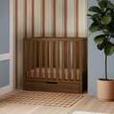 Carter's by DaVinci Colby 4-in-1 Mini Baby Crib w/Trundle Drawer - Walnut
GREENGUARD Gold Certified Convertible Crib - Converts to Toddler Bed, Daybed & Full-Size Bed - 4 Adjustable Mattress Heights