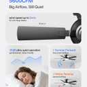 Homelist Ceiling Fans with Lights 52 Inch, Low Profile Flush Mount Fan, Quiet 6 Speeds DC Reversible Motor, 3CCT Dimmable LED, Remote Control for Living Room, Bedroom, Kids Room, Matte Black, 1 Pack