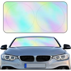 Windshield Sun Shade Foldable Car Front Window Covers for Car Accessories Sun Heat UV Rays Visor Protector Protection for Universal Cars SUV Truck (Rainbow)