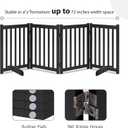 LZRS Freestanding Extra Wide Dog Gate 30 inch Tall - 4 Panels Solid Wooden Pet Gate for Doorways, Stairs, Hallways,Kitchens& Long Areas, Expandable & Foldable with Support Feet,Indoor Use,Black