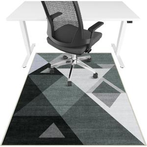 Office Chair Mat for Hardwood Floor & Tile Floor,36"X 48" Heavy Duty Desk Chair Mat for Hard Floors, Under Desk Rug for Rolling Computer Chair,Anti Slip,Low Pile Carpet Protector-Triangle