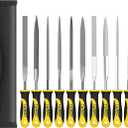 TARIST 12PCS Needle File Set with Tool Bag, Small File Set Includes 6pcs Jewlers Files & 6 Steel Files for Metal, Jewlers, Wood, Leather and Plastic