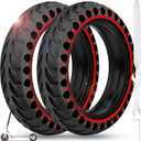 BANGTING 2PCS 8.5x2 inches Solid Tires for Electric Scooter, 8 1/2 x2 Tire for Gotrax GXL V2 / XR/APEX, 50/75-6.1 Tire Replacement for Xiaomi Pro 2 / M365 / 1S and All 8.5'' Scooter Tires (Red)