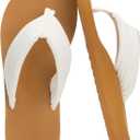 Flip Flops for Women With Arch Support Women's Sandals Comfortable Yoga Mat Corduroy Summer Beach Walking Thong Slides Shoes Slip On Indoor Outdoor (10.6, White Khaki)