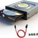 24X Internal Optical Drive for PC and Tower Chassis, DVD/CD Read/Write Drive with 5.25 SATA Interface, CD Burner, Compatible with Windows 7/8/10/11/XP/Linux/macOS