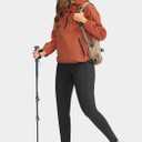 SANTINY Women's Fleece Lined Winter Leggings Water Resistant High Waisted Thermal Hiking Running Warm Pants Women Pockets (Gray, L)