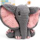 CODGP Crochet Kit for Beginners,13in Crochet Animal Kit Elephant,Crochet Starter Kit Gift for Adults Kids with Yarn Sets,Amigurumi Crochet Kit with Step-by-Step Video Tutorials