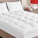 Extra Thick Full Mattress Topper, Breathable Ultra Soft 1300 GSM Down Alternative Filled Fitted Mattress Protector 8-21" Deep Pocket, Comfort Support Back Mattress Pad Cover (54x75 in,White)