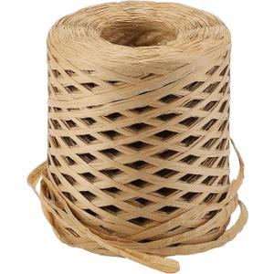 woric Raffia Ribbon 262 Yards (787 Feet) Raffia Yarn Craft Ribbon for Lei Crochet Crafts Packing Paper Twine Gift Wrapping Tags Wedding Invitations Mothers Day Decorations (Kraft)